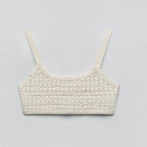 Zara Off-White Knit Crop Top